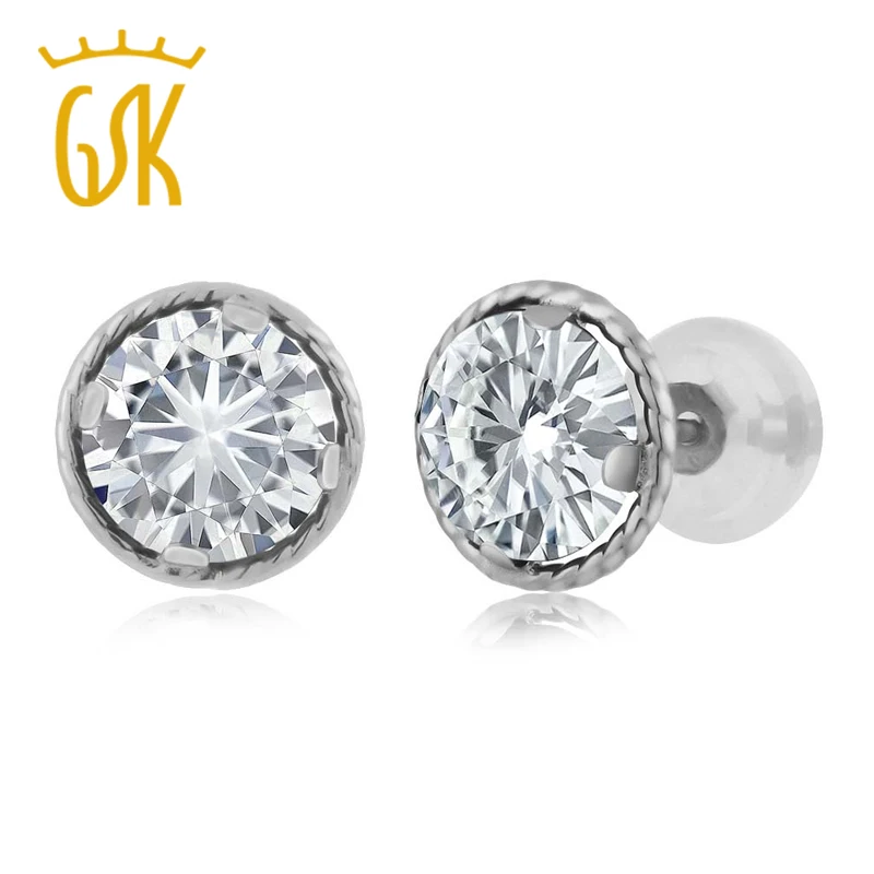 

Forever Classic 1.60cttw DEW 6mm Created Moissanite 14K White Gold Studs