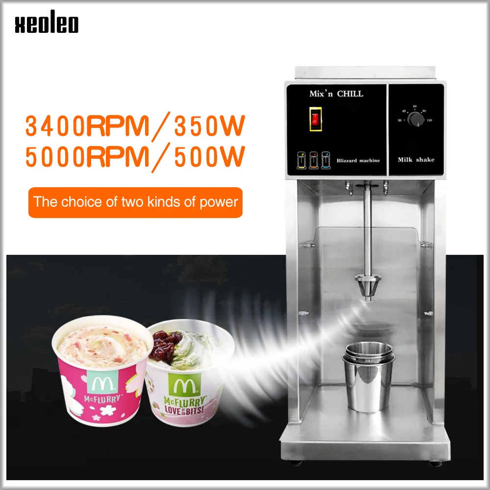XEOLEO Ice cream mixer 3400rpm Milkshaker 350W Milk shaking machine MC Flurry Ice cream maker Stepless Adjust Blizzard machine