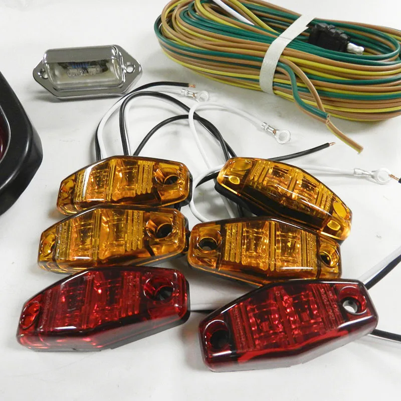 

13 pcs Submersible Waterproof Trailer Tail Light Oval Stop Turn Signal Marker Indicators Brake LED Light Accessories