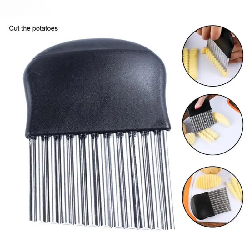 

Stainless Steel Potato Chips Making Peeler Cutter Fruit Slicer Vegetable Kitchen Tool Knife Accessories Wavy Cutter Gadgets E5M1