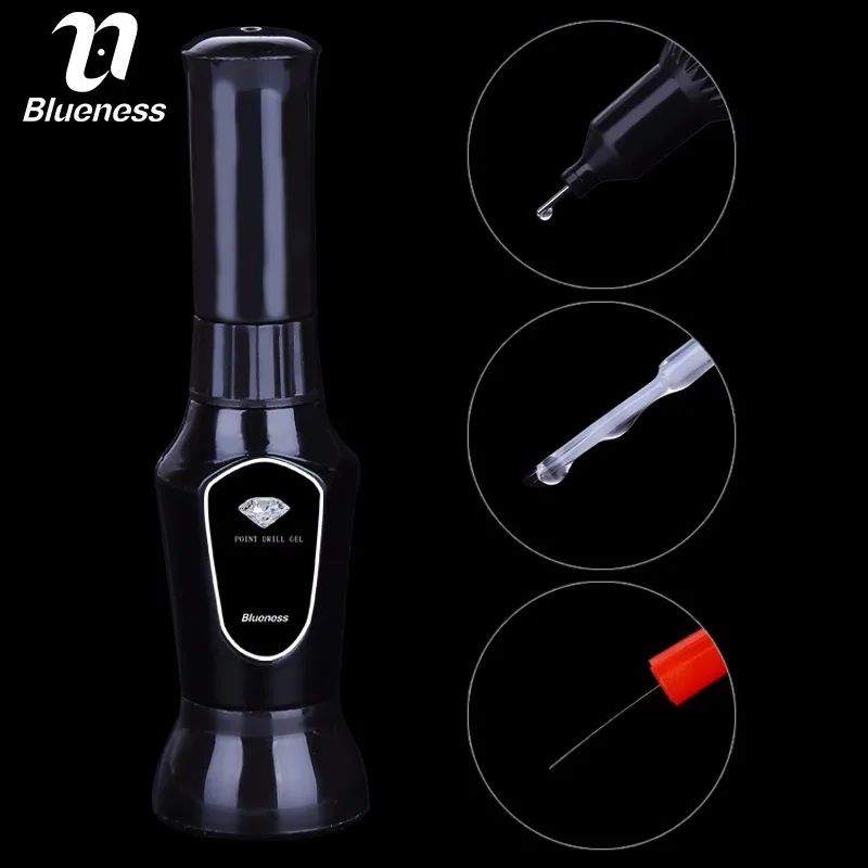 Ручка для рисования ногтей Blueness Black двойное использование точечная дрель гелевая