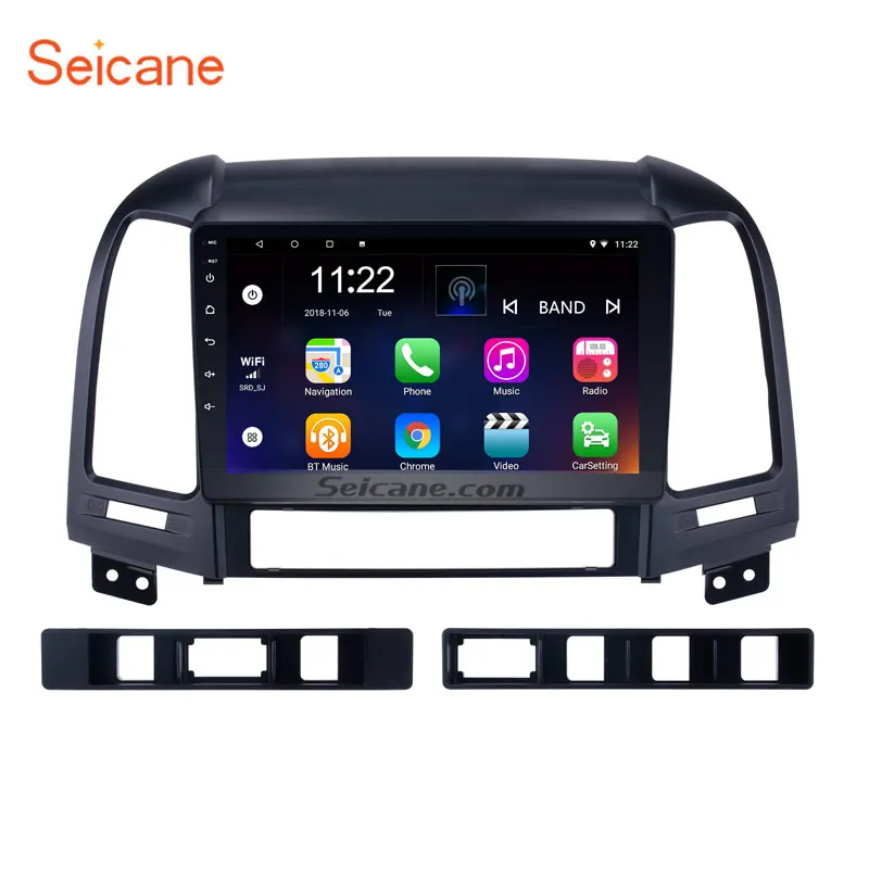 Seicane Android 8.1/9.0/10.0 car Radio GPS Navi Car Unit Player for 2005-2012 HYUNDAI SANTA FE support Backup Camera DVR Wifi