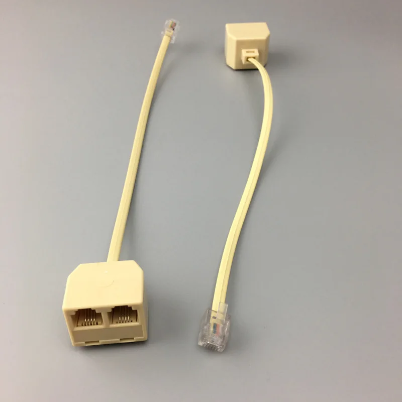 RJ11 6P4C 2 طريق منفذ الهاتف جاك خط الخائن محول البيج شراء 10 قطع إنقاذ كبيرة