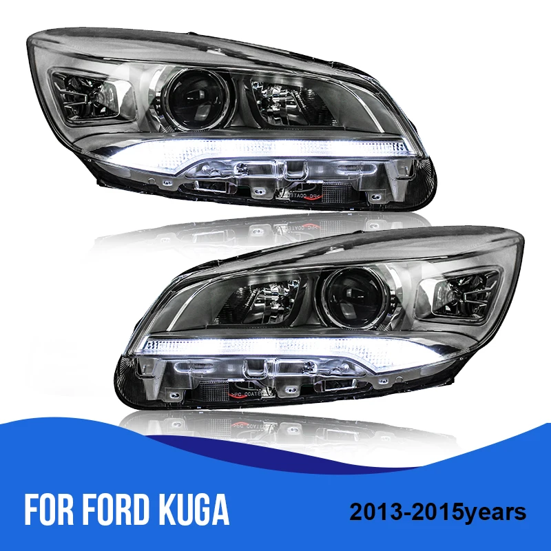 ROADOT для Ford Kuga 2013/2014/2015 светодиодный фары в сборе DRL Trun сигнальные огни автомобиля