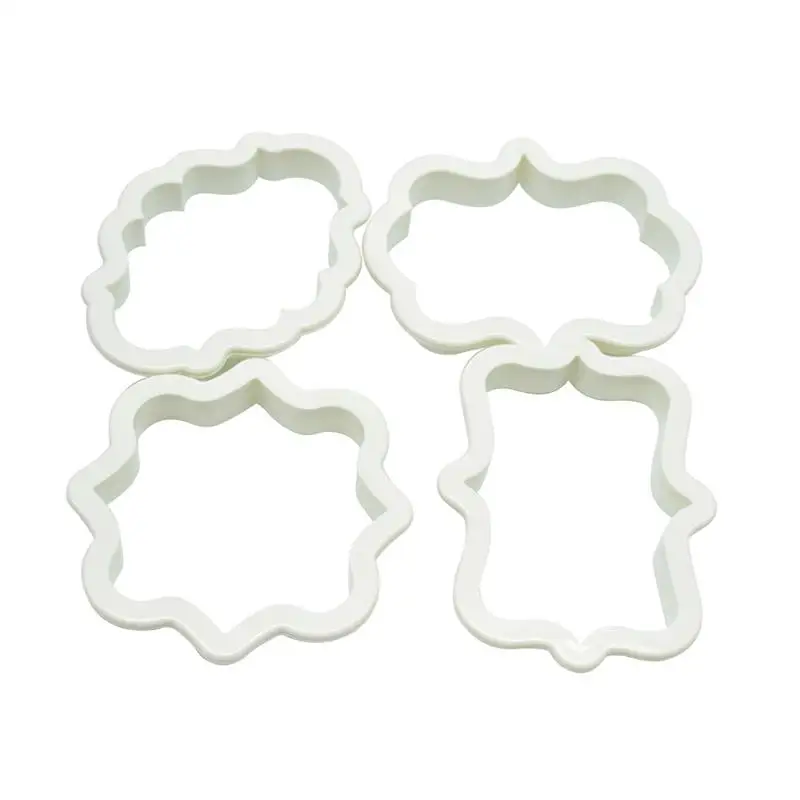 

4pcs Dialog Box Plastic Cookie Cutters Biscuit Mold Sugarcraft DIY Cookies Cake Decorating Mould Cutter Frame Baking Tools