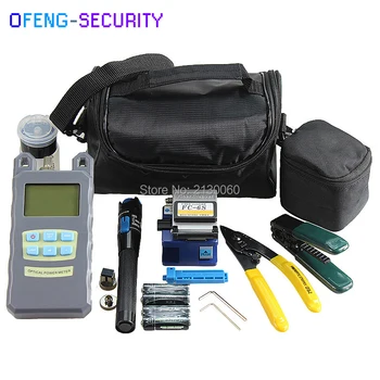 

Fiber Optic FTTH Tool Kits with Optical Power Meter, 1mw Visual Fault Locator, Fiber Cleaver FC-6S, Drop Cable Stripper ETC