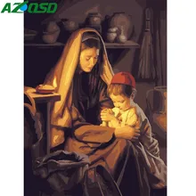 AZQSD DIY масляная краска мать и сын краска по номерам картина холст украшение дома ручная краска ed Современная K155