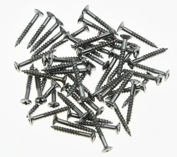 

KAISH 50x Guitar Pickup Frame Screws Humbucker Pickup Ring Mounting Chrome Fits for LP