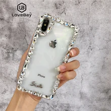 Lovebay Case For IPhone 6 6s 7 8 Plus Crystal Diamond Grain White Transparent For Iphone X XS Max XR Soft TPU Mobile Phone Shell Lovebay Case For IPhone 6 6s 7 8 Plus Crystal Diamond Grain White Transparent For Iphone X XS Max XR Soft TPU Mobile Phone Shell
