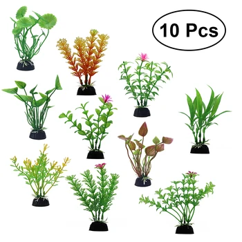 

10-Piece Emulational Artificial Durable Plastic Aquatic Plant for Aquarium Garden Fish Tank Decoration