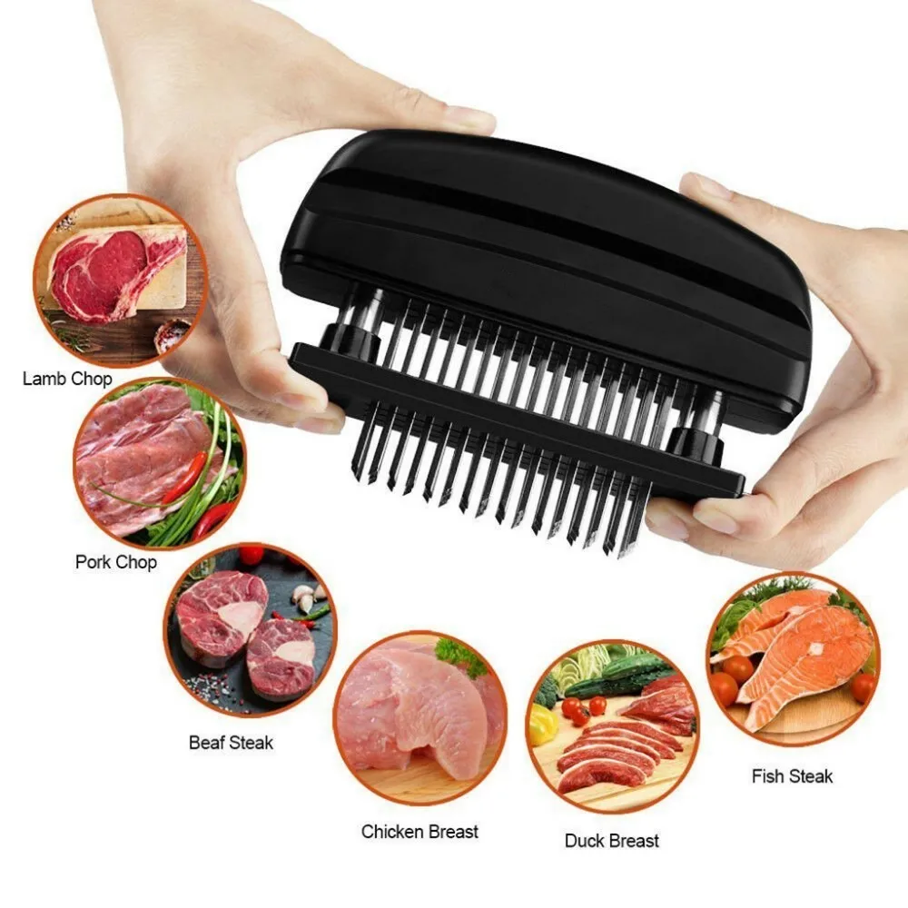 

New Professional 48pcs Blades Needles Stainless Steel Meat Beaf Steak Tenderizer Kitchen Cooking Tools Tender Meat Hammer