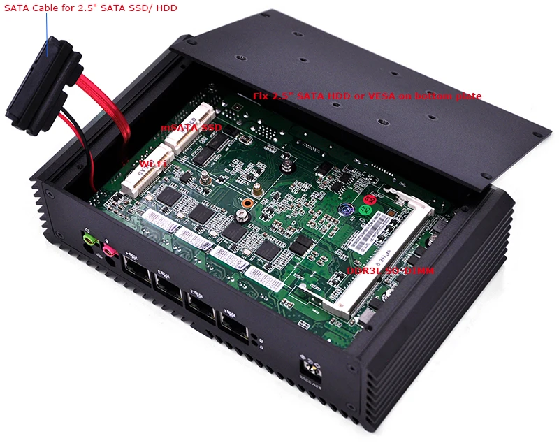 Фейерверки с открытым исходным кодом Qotom Mini PCs Q320G4 Q335G4 Celeron 5005U Pentium 3805U 4 гигабитных