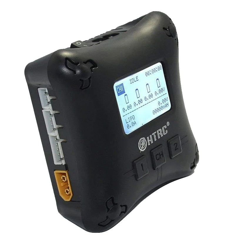 

Eu Plug Htrc Lipo Battery Charger Duo Mini Rc Charger Dual Port 20Wx2 2A X2 H4Ac For 2-4S Lipo Charging with AC B3 Charger