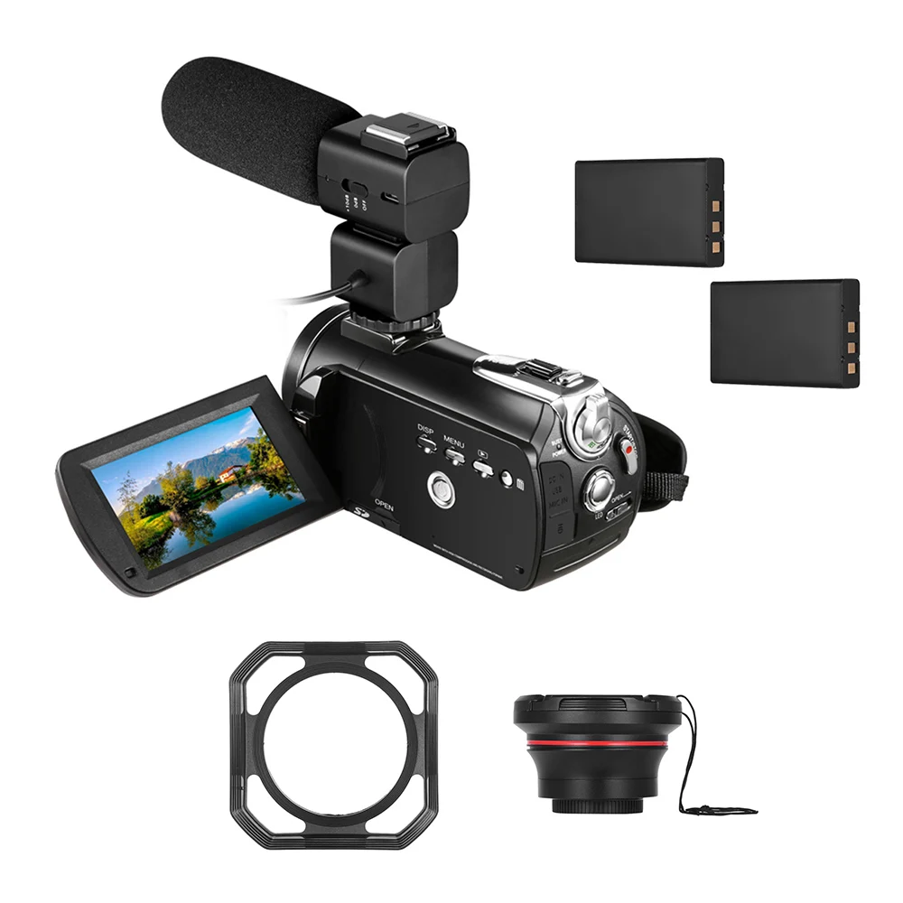 

Andoer AC5 WiFi 4K UHD 24MP Digital Video Camera Recorder +0.39X Wide Angle Lens +Lens Hood +External Microphone +Camera Holder