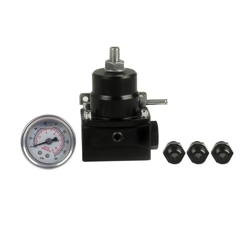 

120*110*80 mm 0-100 PSI Adjustable Fuel Pressure Regulator -6AN Fitting Universal 1/8 NPT Port with Boost Gauge Car Accessories