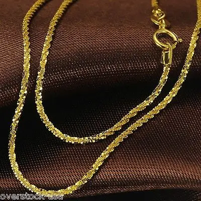 

20INCH Solid 18K Yellow Gold Necklace Special Bling Link Chain Necklace / 2.85g