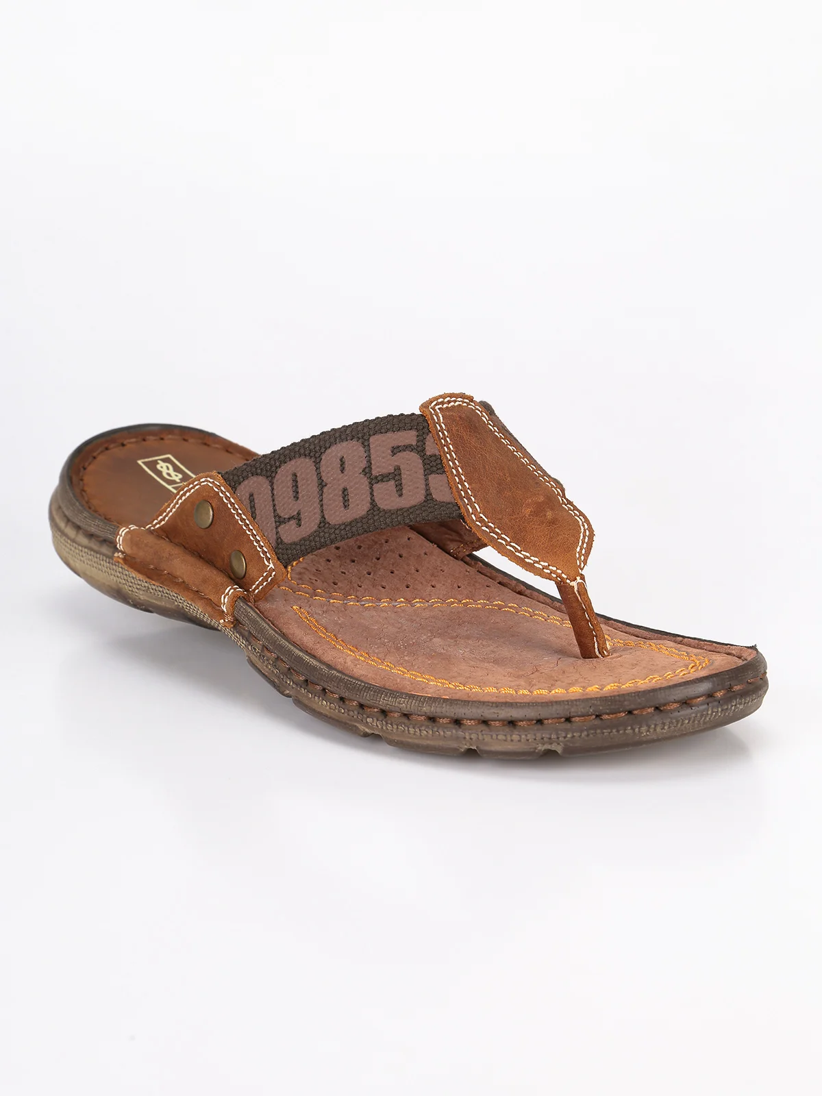 brown male flip flops