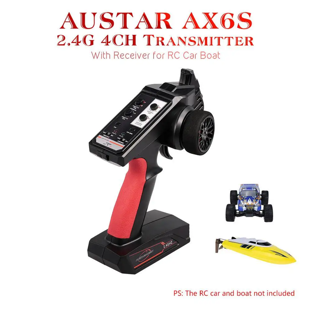 

LeadingStar AUSTAR AX6S 2.4G 4CH Transmitter Radio Remote Control with Receiver for Rc Car Boat Rc Accessories
