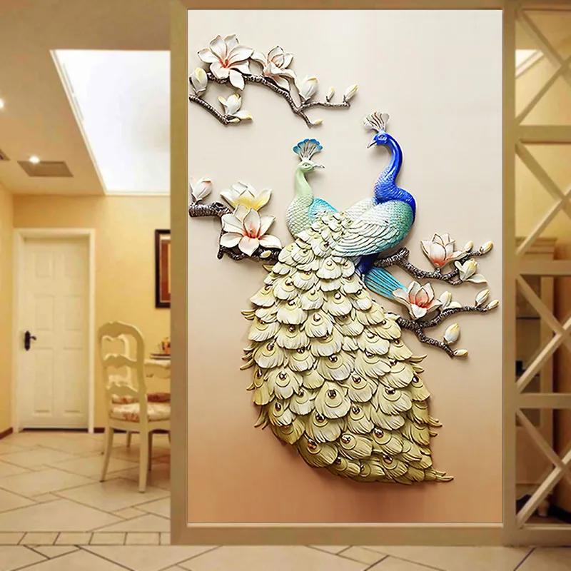 DMFLOWER DIY Алмазная картина вышивка крестиком Павлин узор элегантный в форме бриллианта картина украшение дома и подарок
