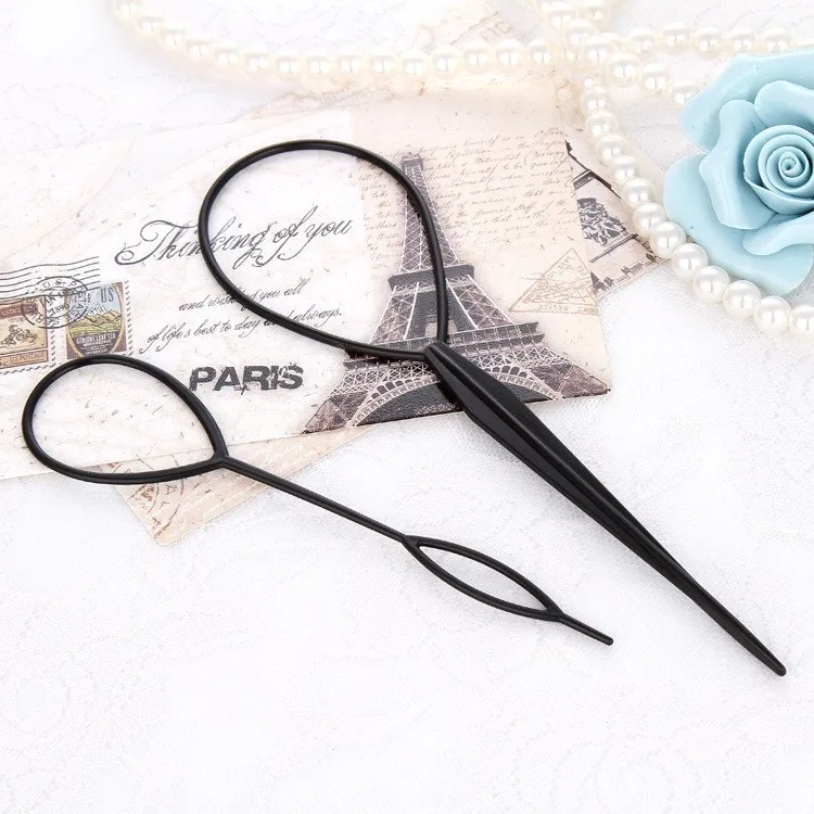 2pcs/set Hair Styling Braid Maker Pull Hair Needle Ponytail Hair Braider Creator Loop Tail Clip Home Use DIY Hairdressing Tools