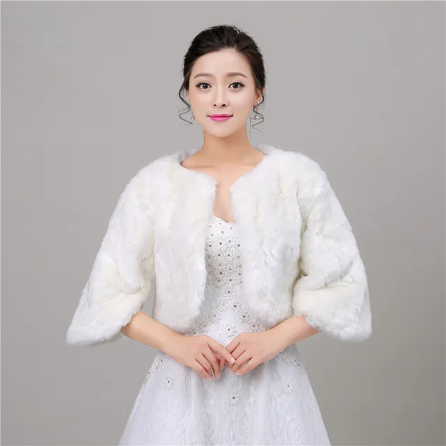 Disc New Autumn Faux Fur Wedding Wrap Bolero Jackets Bridal Coat Cape Cloak Shawls Scarves Stock