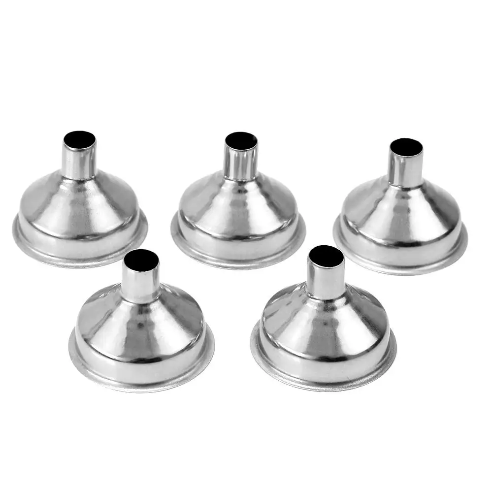 5pcs Mini Stainless Steel Small Mouth Funnels for Filling Hip Flask