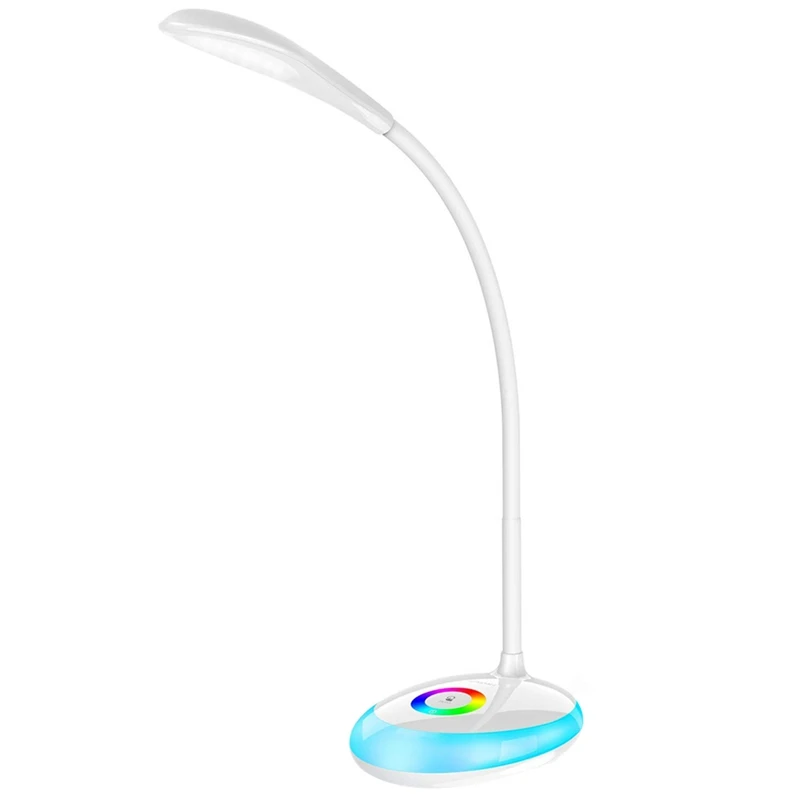 

Led Table Lamp With Night Light Usb Charging Desk Lamp Full Color 3 Level Adjustable Brightness Book Reading Light