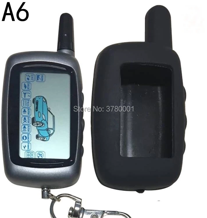 

A6 2-way Remote Control Key Fob Chain +Gift Silicone Case for Russian Two Way Car Alarm System Starline A6 Keychain