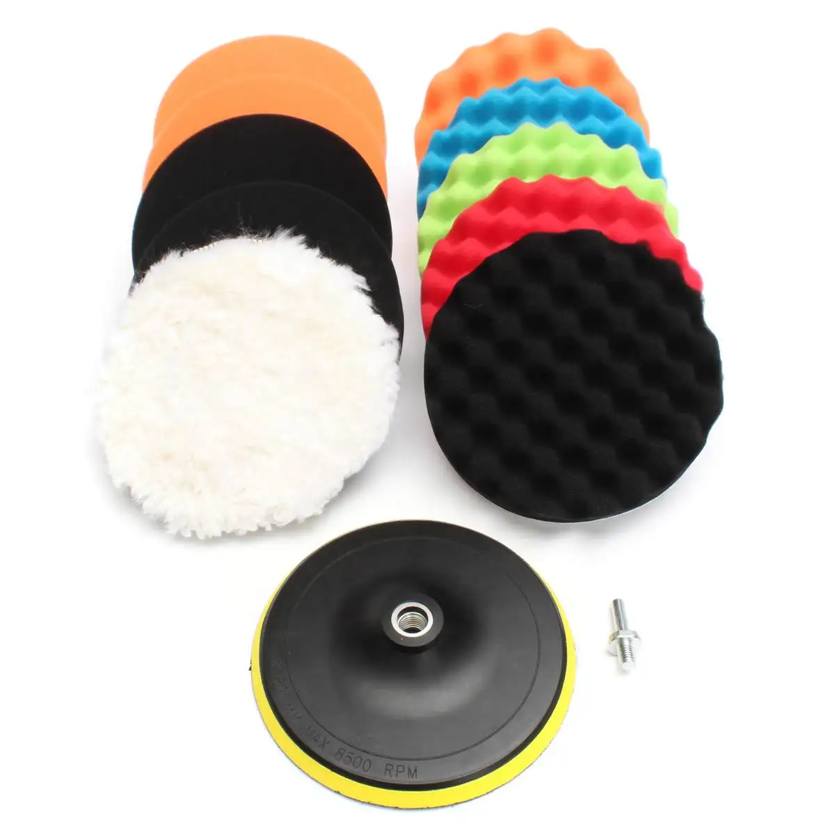 

11Pcs Buffing Pad Auto Car Polishing Pad Kit Buffer + Drill Adapter + Hook&Loop Backer Plate For Car Polisher Hand Tool Sets