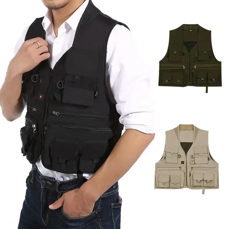 

Outdoor Multi-Pocket Fishing Vest Suit Korean Version Leisure Travel Breathable Waistcoat For Hunting Riding Weight Vests