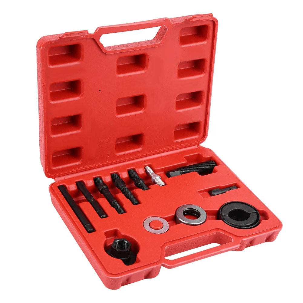 

13 pcs Car Power Steering Alternator Pump Pulley Puller Remover Disassembly Installer Tool Set Kit Alloy Steel Car Accessories