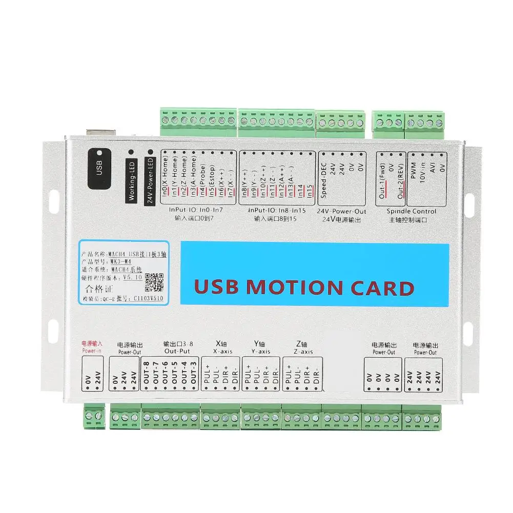 

2000KHz MACH4 motion control card 3 Axle Breakout Board CNC USB Motion Control Card