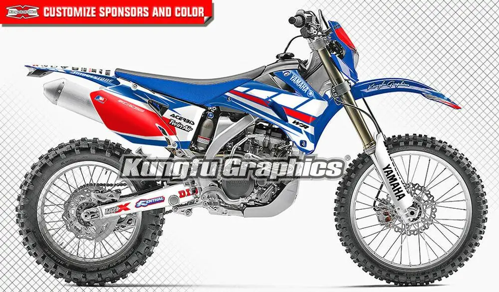 KUNGFU графика байк на заказ наклейка набор для Yamaha WR 250F 450F WR250F WR450F 2007 2008 2009 2010 2011 | Наклейки и стикеры -32986476631