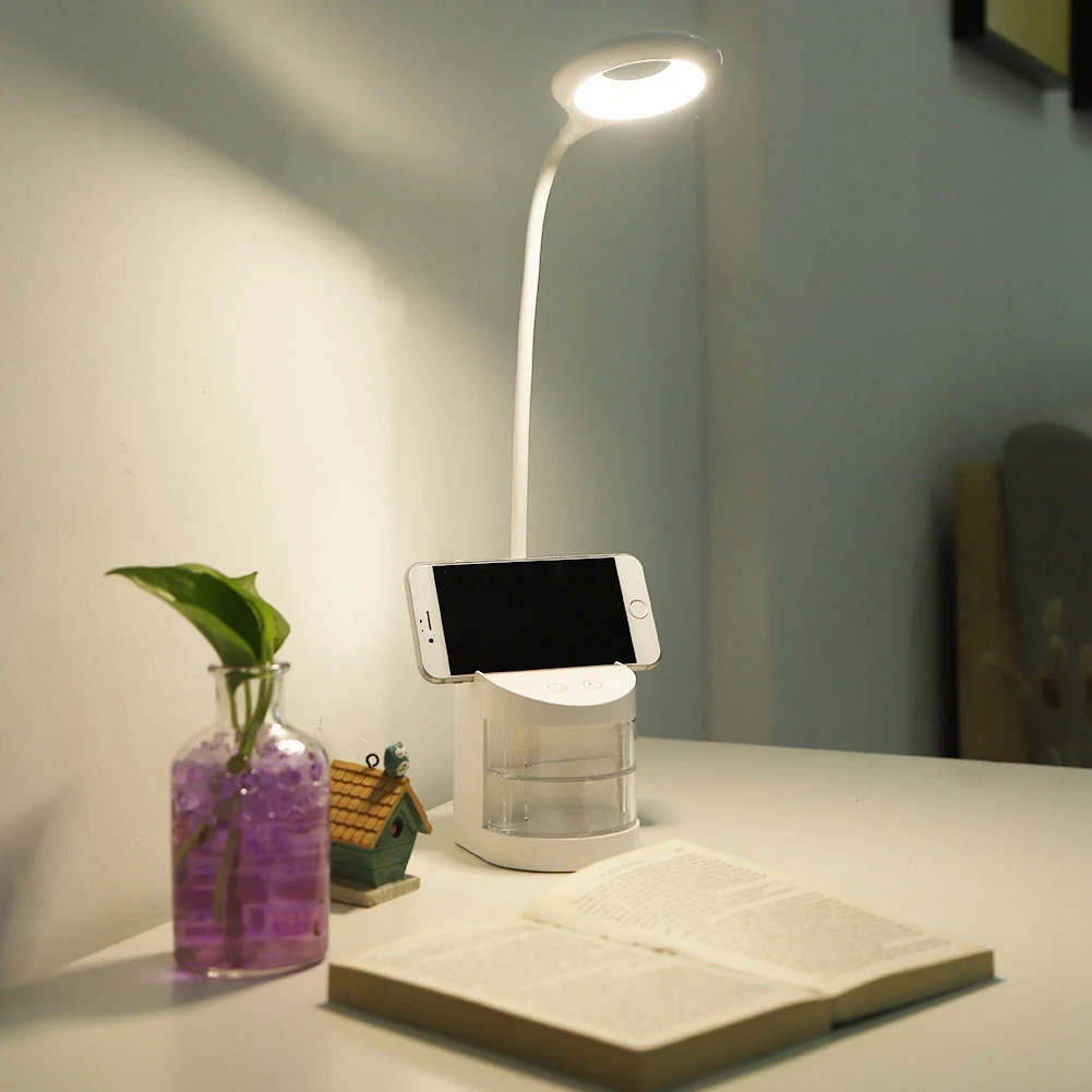 

LED 360 degrees Desk Lamps Pen Holder Study Table Lamp Eye-Caring Reading Night Light Touch Control