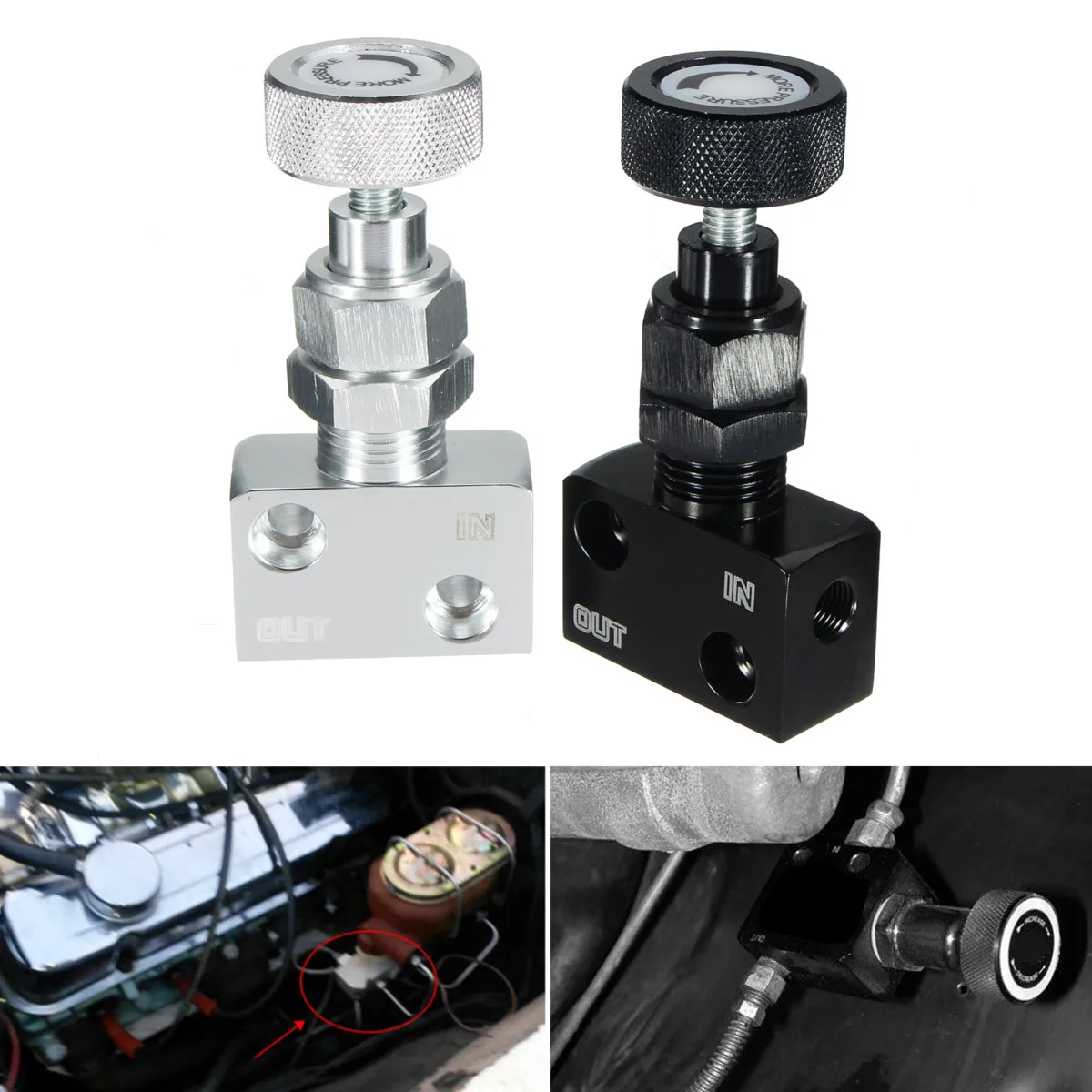 

Adjustable Car Auto Brake Proportioning Bias Proportion Valve Knob Style Suit Disc Drum 1/8 NPT Racing Lever Type Handbrake Part