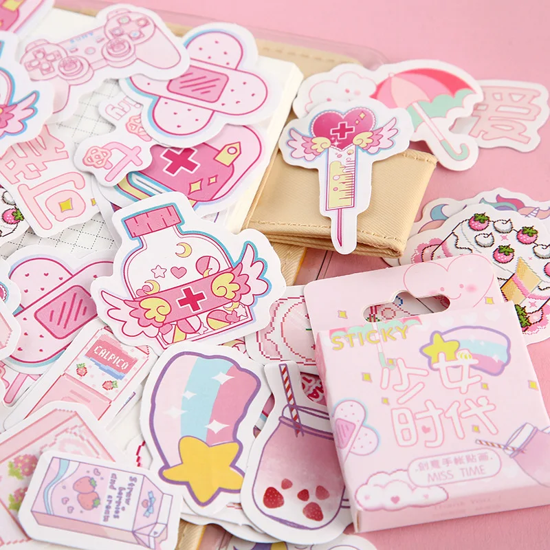 

46 Pcs Stickers Teenage girl Pinkful Sticker Set DIY Planner Bullet Journal