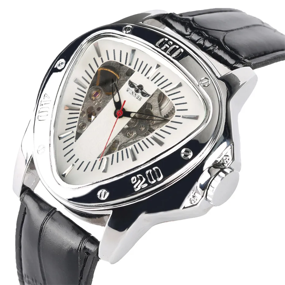 

Mechanical Watch Men Automatic Self Winding Genuine Leather Wristwatches Business Men Cool Casual Watches New Arrival 2019