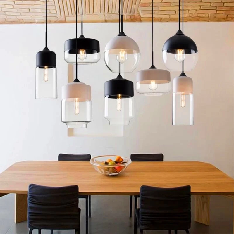 

Modern Loft LED Chandelier Lighting Pendant Lamp Lights Glass E27 Hanging Lamps Kitchen Fixtures Bar Living Room Bedroom Luxury