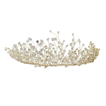 

1PC Bridal Crown Headdress Party Wedding Festival Shining Rhinestone Full Water Drill Hair Head Band Decor Hoop Ornament