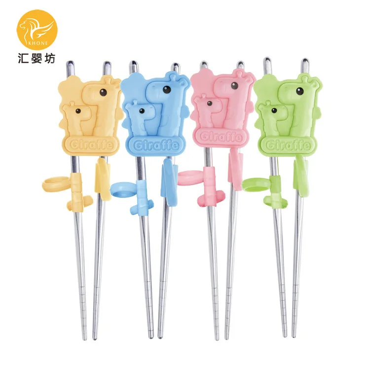 304 Stainless Steel Children Train Study Chopsticks Child Auxiliary Correct Practice Complementary Food Tableware | Дом и сад