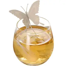 4 шт Симпатичные бабочки чайные пакетики силиконовые чайные заварки многоразовые ситечки для чая фильтры кухонные инструменты Гаджеты(серый