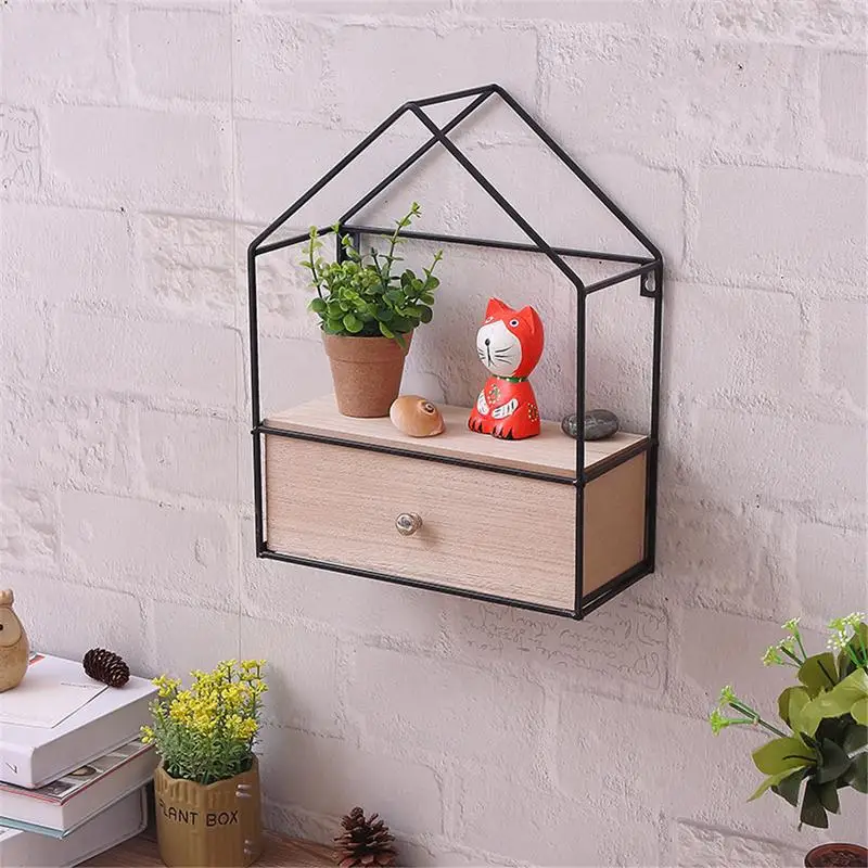 الثلاثي منزل درج شماعة خشبية الحرفية جدار رف كتب خزانة الحديد رف صندوق تخزين مجلس الوزراء لغرفة المعيشة تخزين