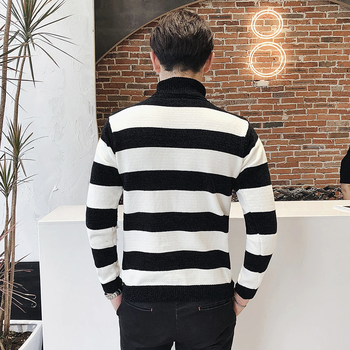Autumn And Winter England High Lead Lapel Width Stripe Thick Wire Thickness Sweater dress Men's Wear cardigan men clothes Autumn And Winter England High Lead Lapel Width Stripe Thick Wire Thickness Sweater dress Men's Wear cardigan men clothes