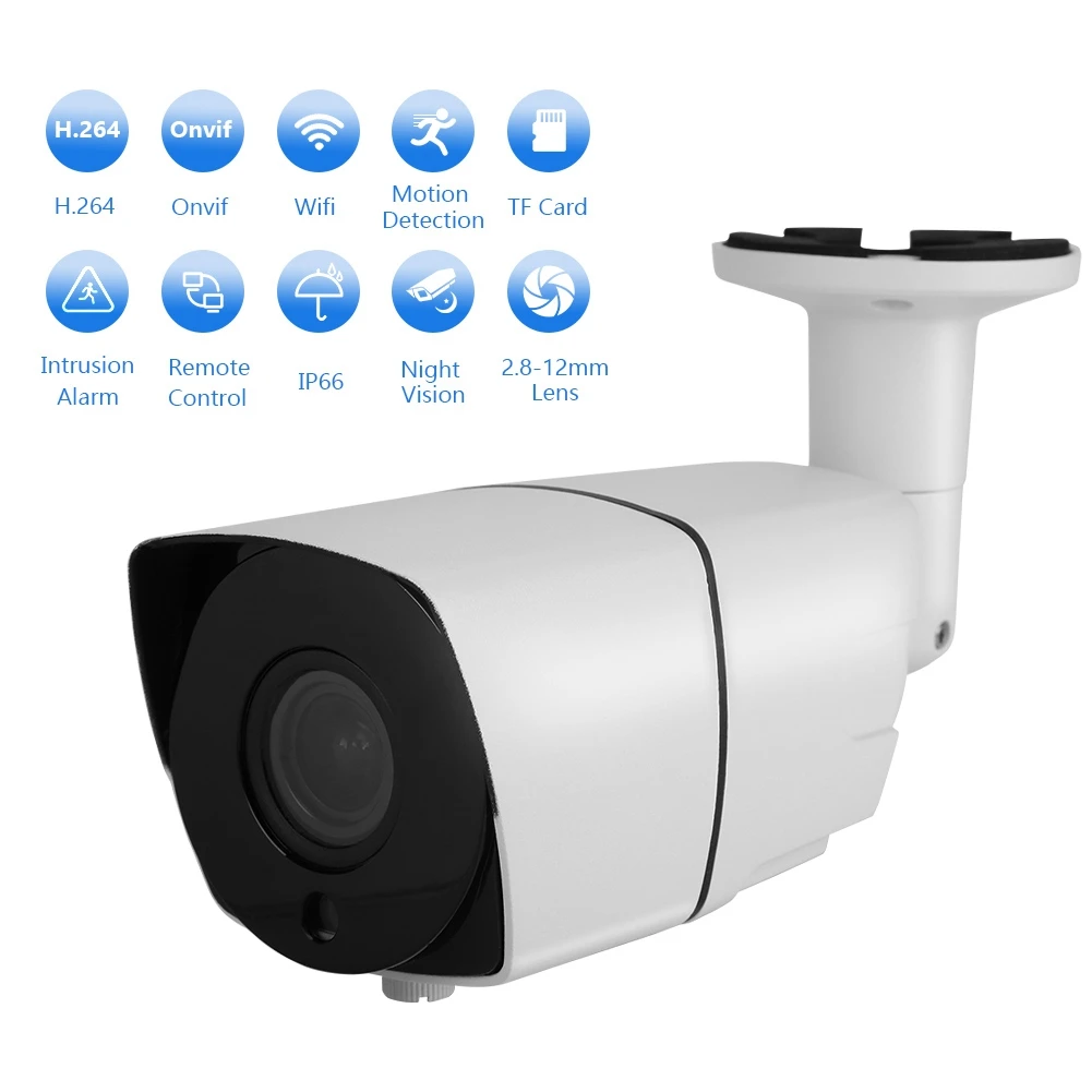 

2.8-12mm Manual Zoom Camera 5 Mega Pixels Bullet IR Night Vision Camera Waterproof Home Security NTSC High Quality