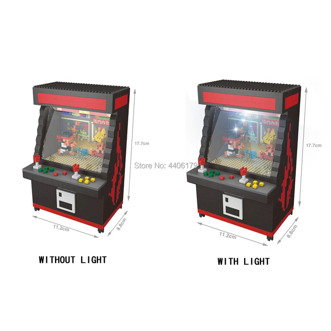 hot LegoINGlys creators Funny Street Fighter Arcadegame micro diamond building block with led light Game machine brick toys gift