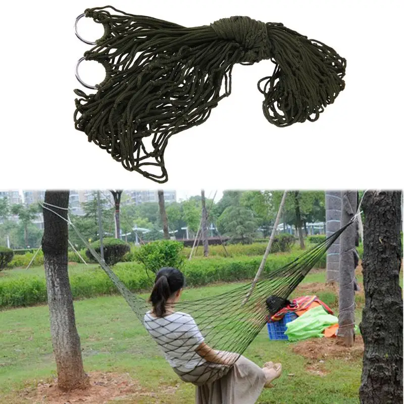 

Portable Garden Nylon Hammock Hanging Mesh Net Sleeping Bed hamaca for Outdoor Travel Camping Hammock