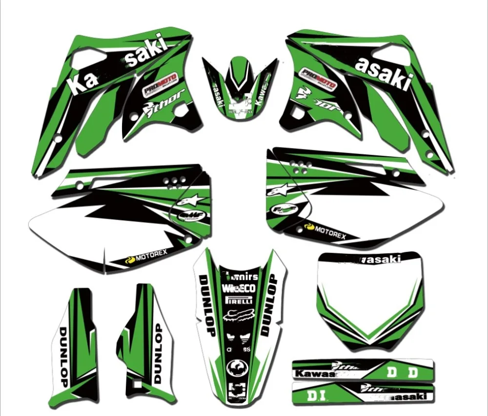 

Motorcycle Background Stickers Team Graphic Star Decal For Kawasaki KX250F KX 250F KXF250 KXF 250 2006 2007 2008