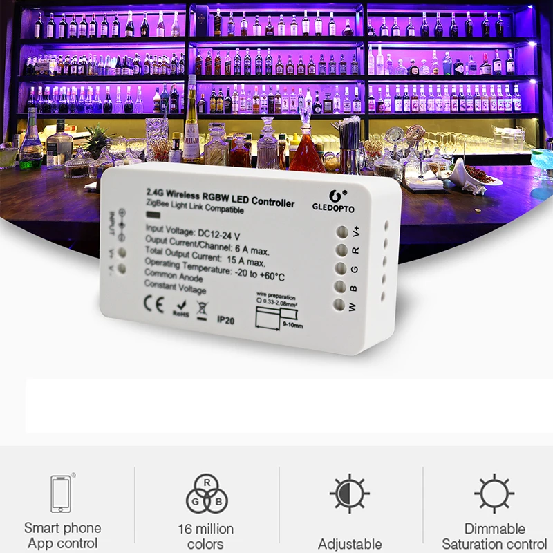 

2.4G Wireless Remote LED Controller for ZigBee Light Link Light Strip Lamp
