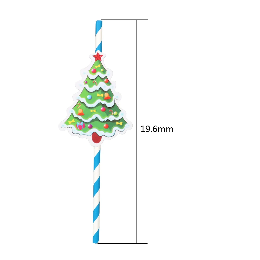 HOOMIN 3 шт./компл. одноразовые соломинки для рождественской вечеринки бумажные соломинки Рождественская елка Санта-Клаус в форме соломы вечерние украшения бара