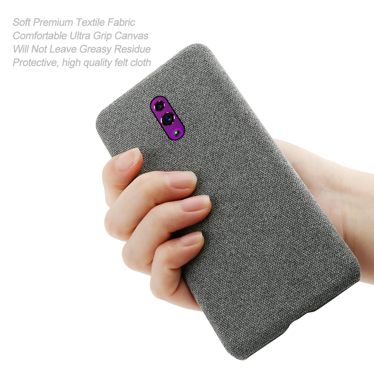 

for Oppo Reno Case Ultra Thin Hard PC Woven Fabric Splicing Felt Cloth Shockproof Cover for Oppo Reno Slim Phone Shell Capa